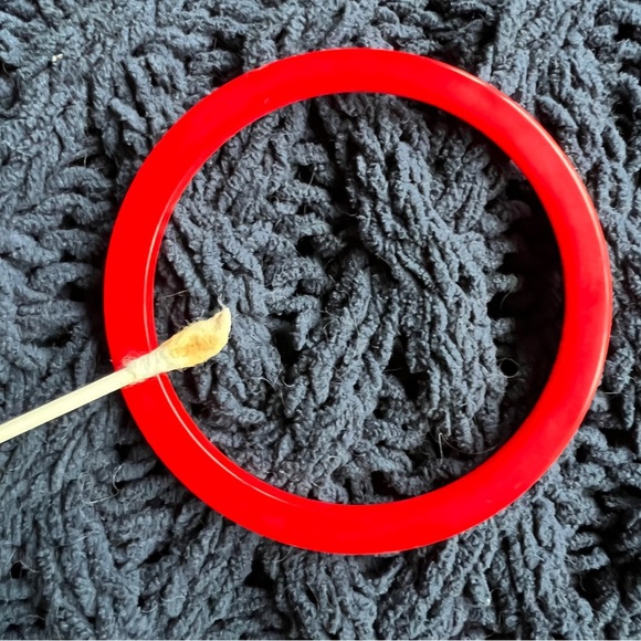 Bakelite Bangle Stack Bracelet Trio Red Yellow Blue Tested Vintage Lot Real - Picture 8 of 10